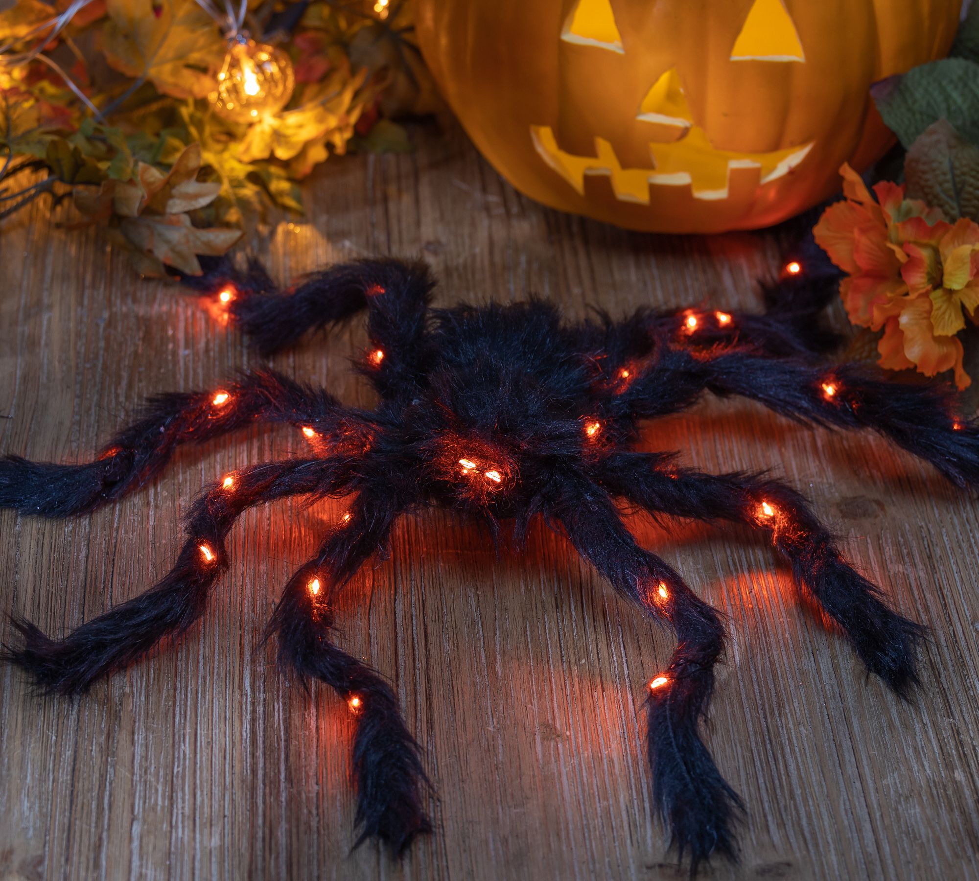 Lit Fuzzy Spider - Set of 2