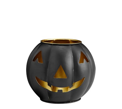 Pottery Barn Jack O Lantern Halloween outlets Spooky Pumpkin Black and Gold Luminary HTF