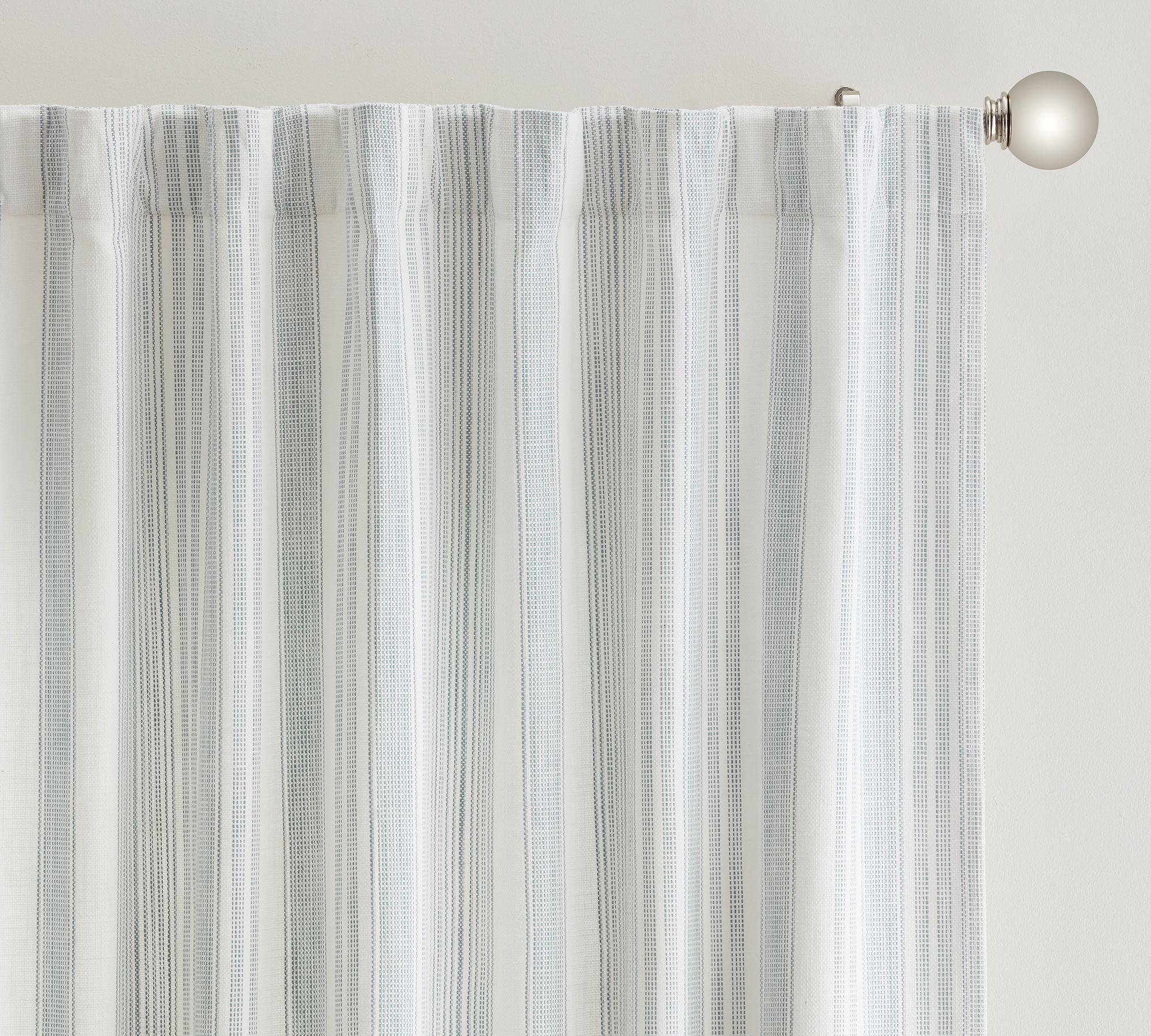 Hawthorn Striped Cotton Rod Pocket Curtain