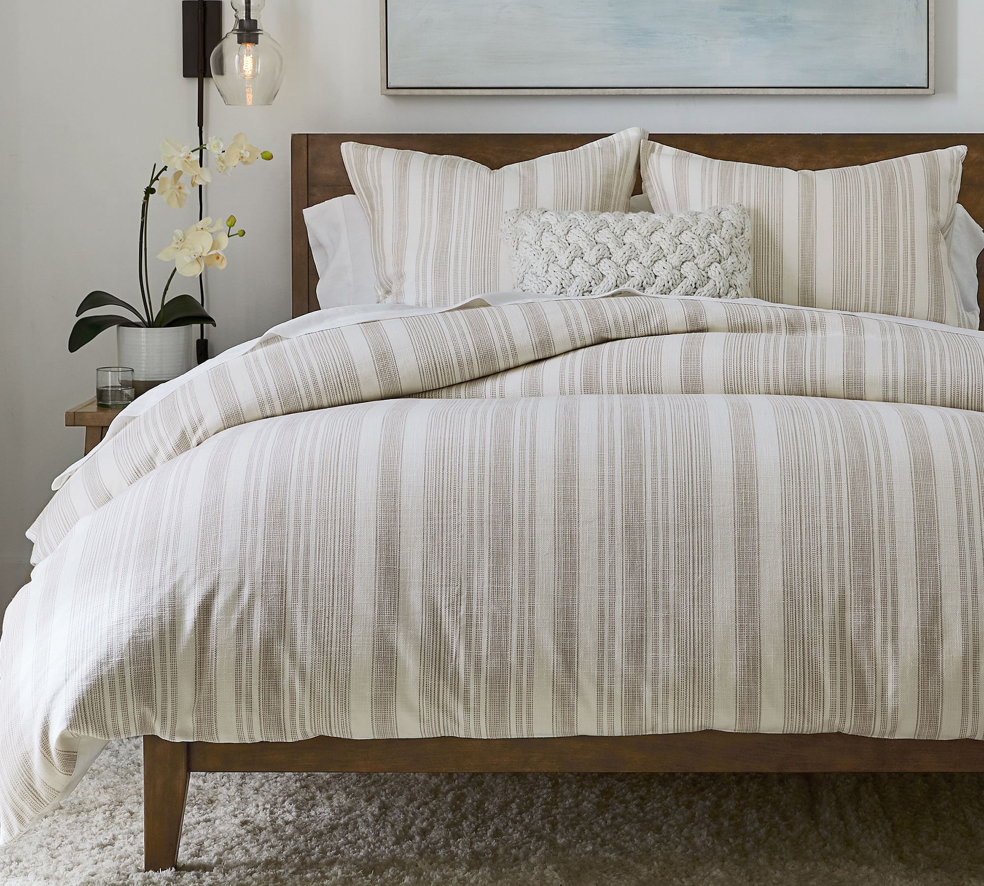 Open Box: Hawthorn Striped Cotton Duvet Cover