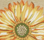 Sunflower Yellow Hand-Tufted 37" Round Synthetic Rug