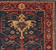Indigo and Red Hand-Tufted Wool Persian-Style Rug, 10' x 14'