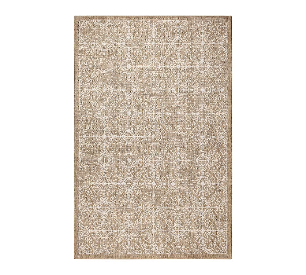 Antique Tile & Sand Handmade Synthetic Indoor/Outdoor Rug