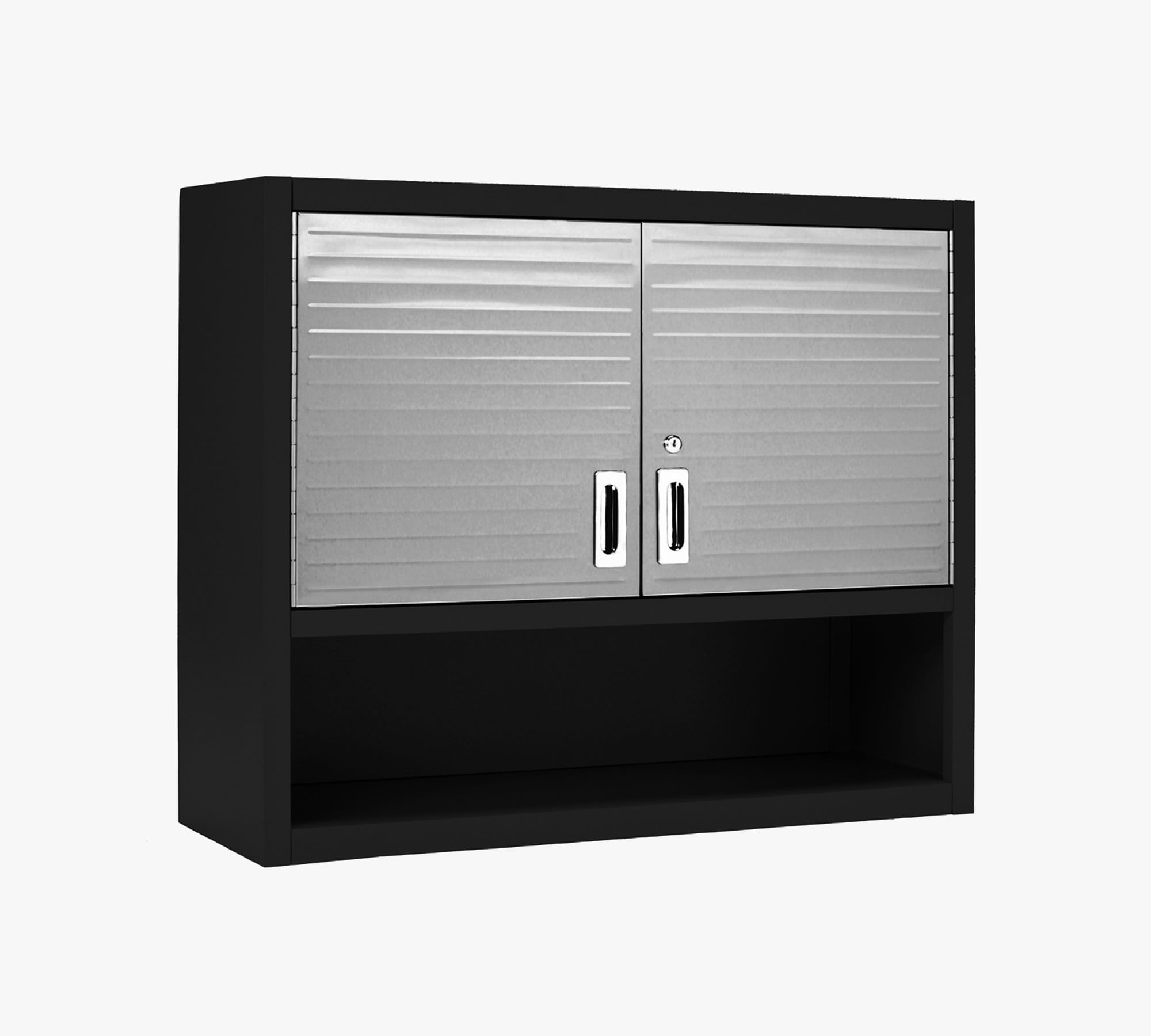 Stainless Steel Wall Cabinet with Open Shelf