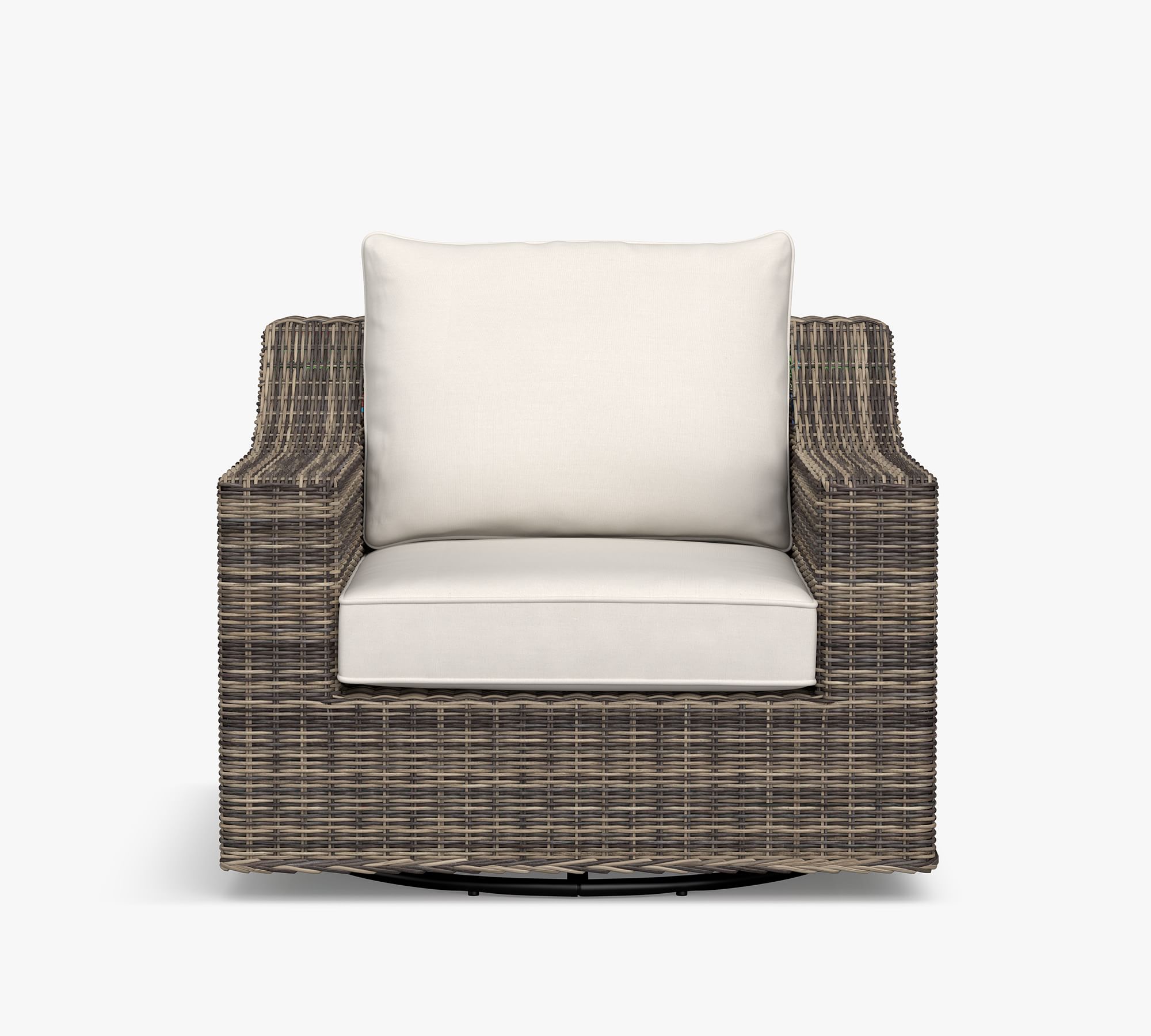 Torrey Wicker Slope Arm Swivel Outdoor Lounge Chair