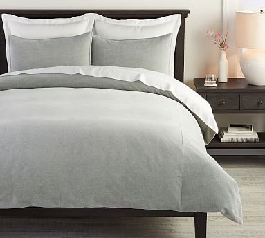 Pottery Barn store Alessandra Duvet Cover and One Sham Full/Queen Charcoal Gray