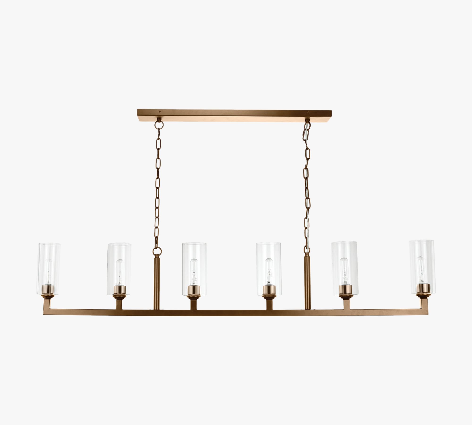 Kasson 6-Light Glass Linear Chandelier (62")