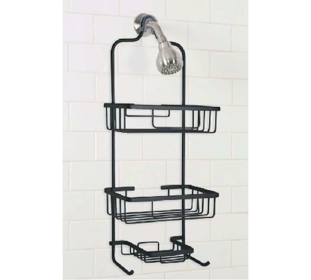 Black Aluminum Rustproof Shower Caddy with Soap Dish