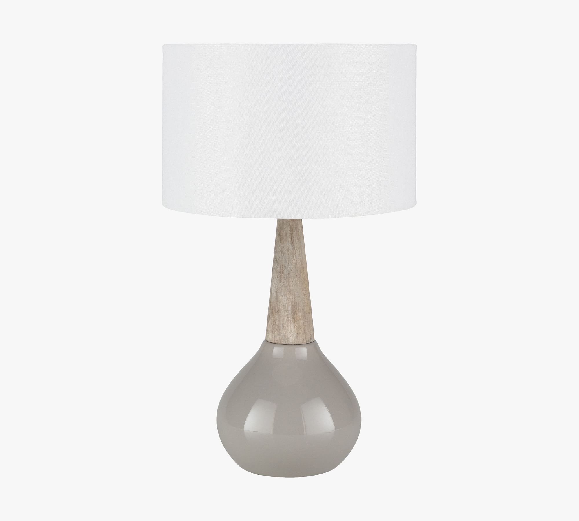 Cowan Ceramic & Wood Table Lamp (19")