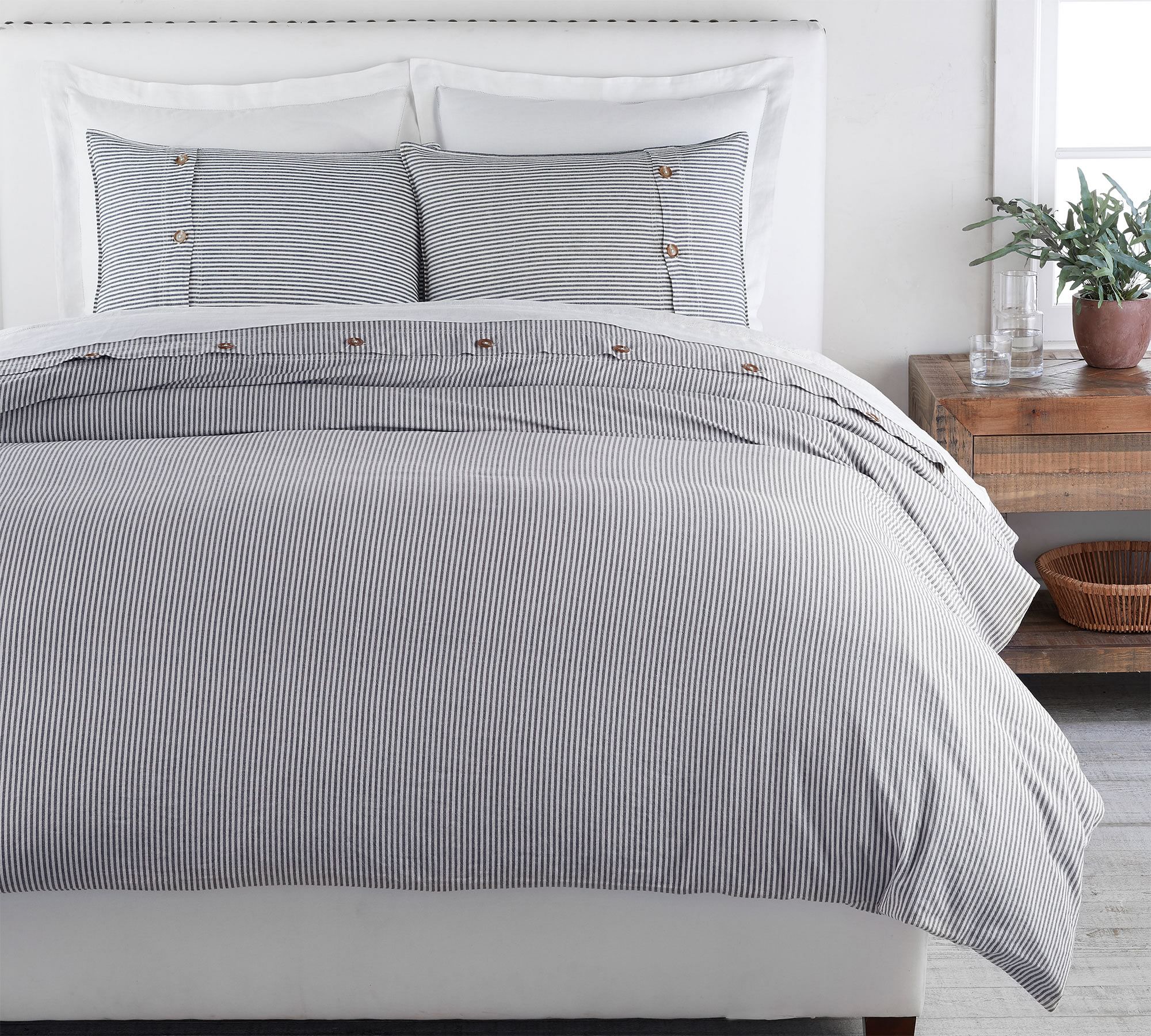 Wheaton Striped Linen Cotton Duvet Cover