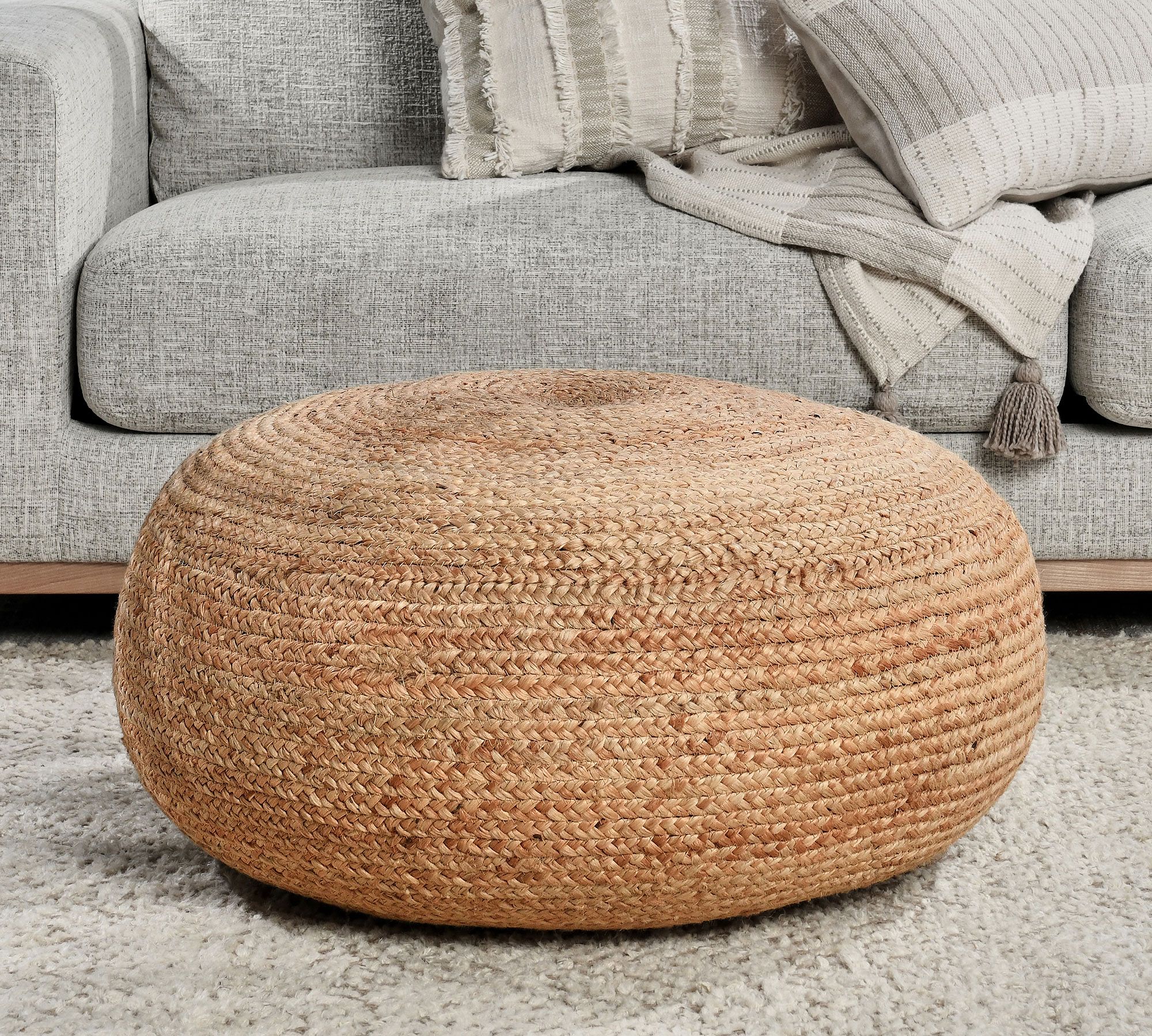 Lianne Handwoven Jute Pouf