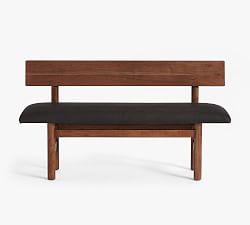 Wood &amp; Leather Bench (54&quot;)