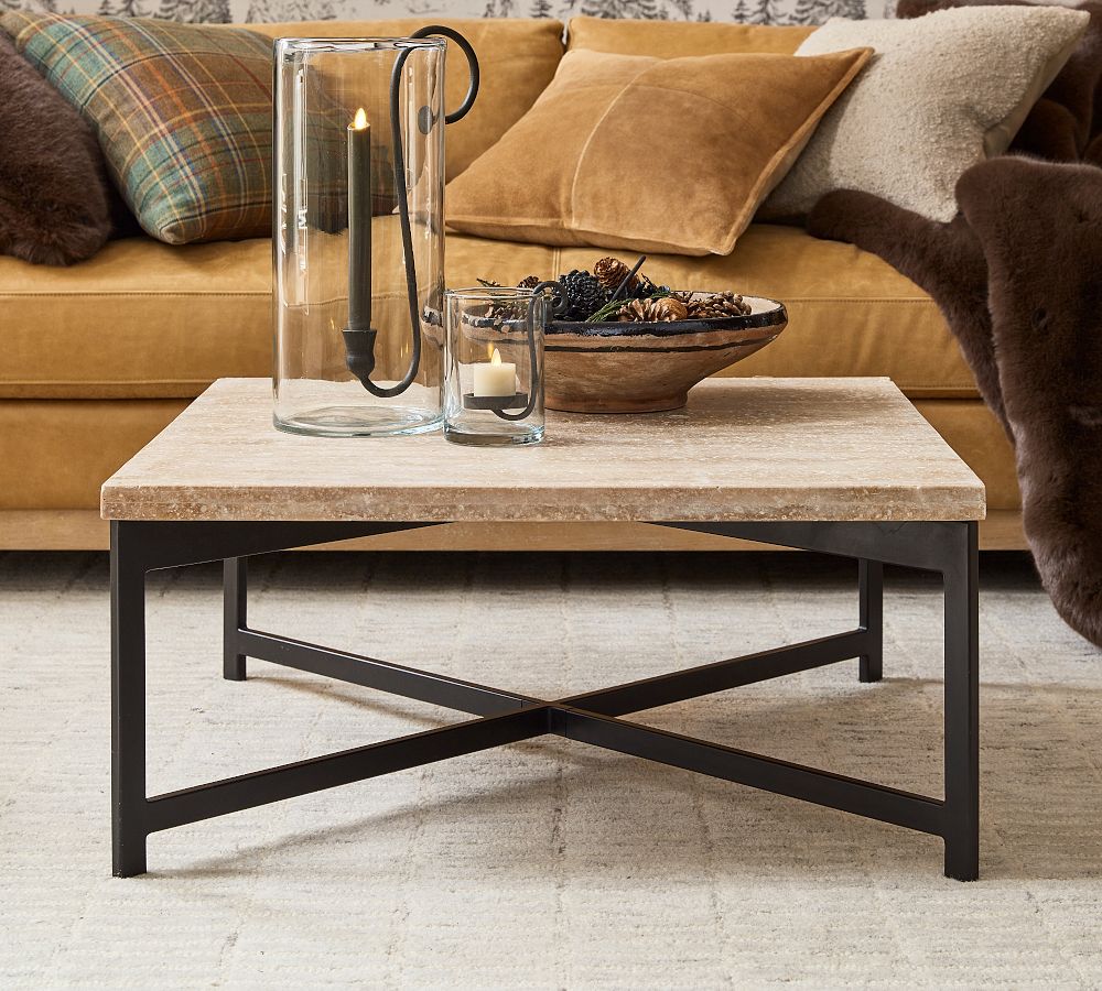 Lennox Square Travertine Coffee Table (31.5