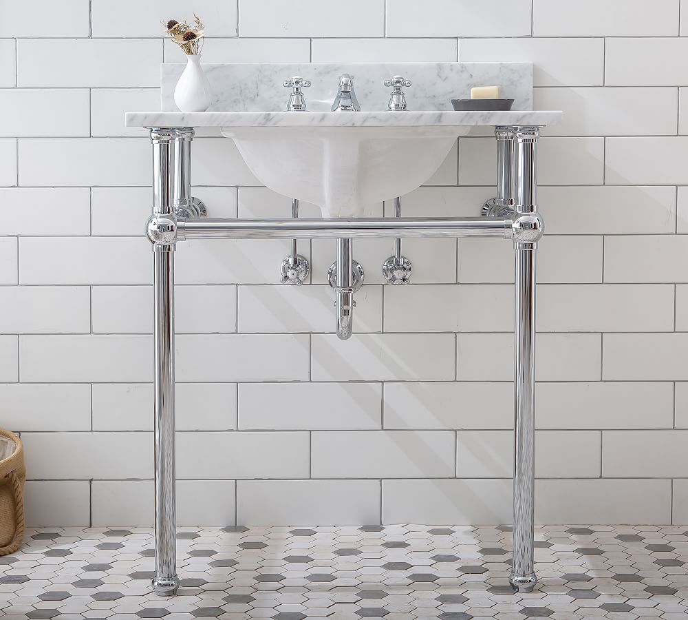 Aveline 30" Marble Top Single Sink Vanity | Pottery Barn