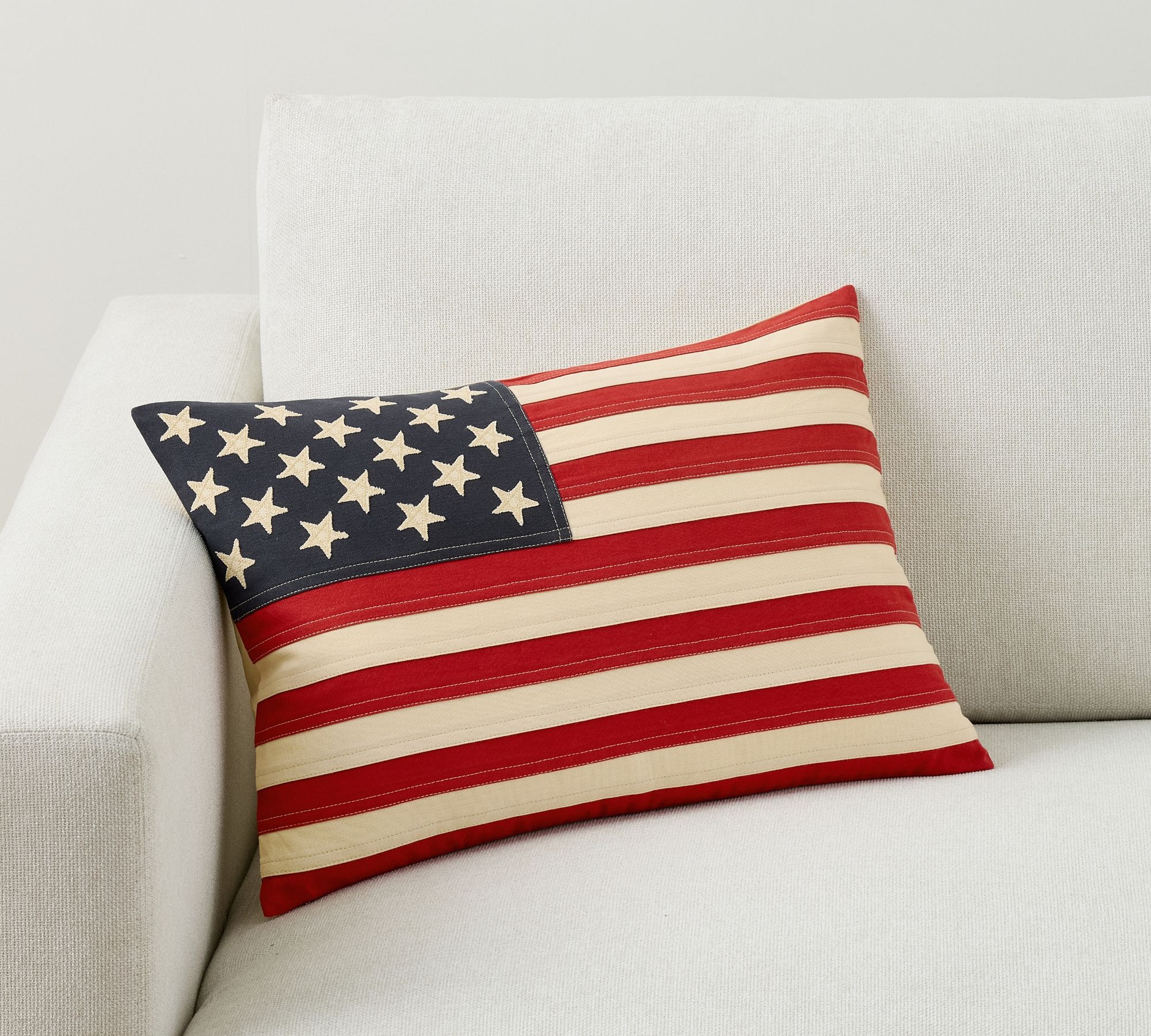 Pieced Flag Lumbar Pillow