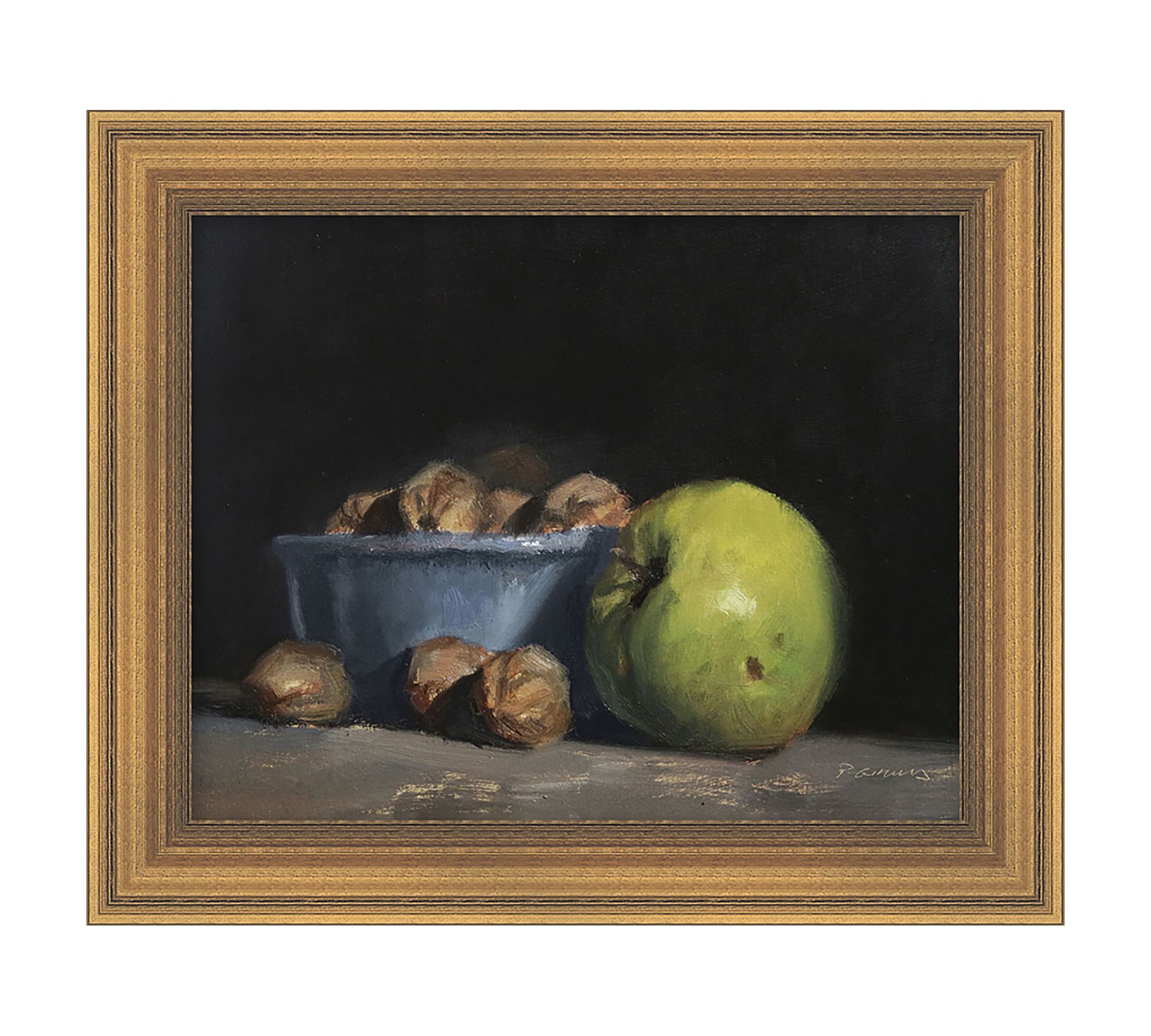 Apples & Chestnuts Still Life Framed Canvas