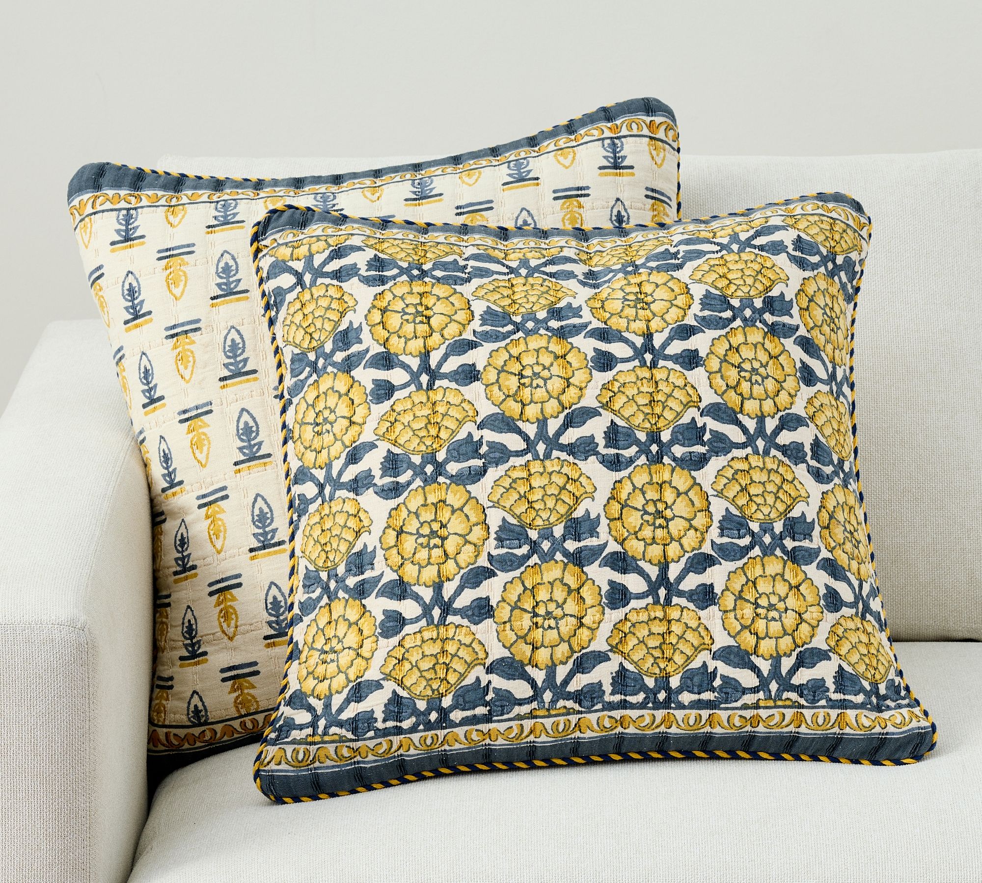 Fleur Printed Jacquard Reversible Pillow