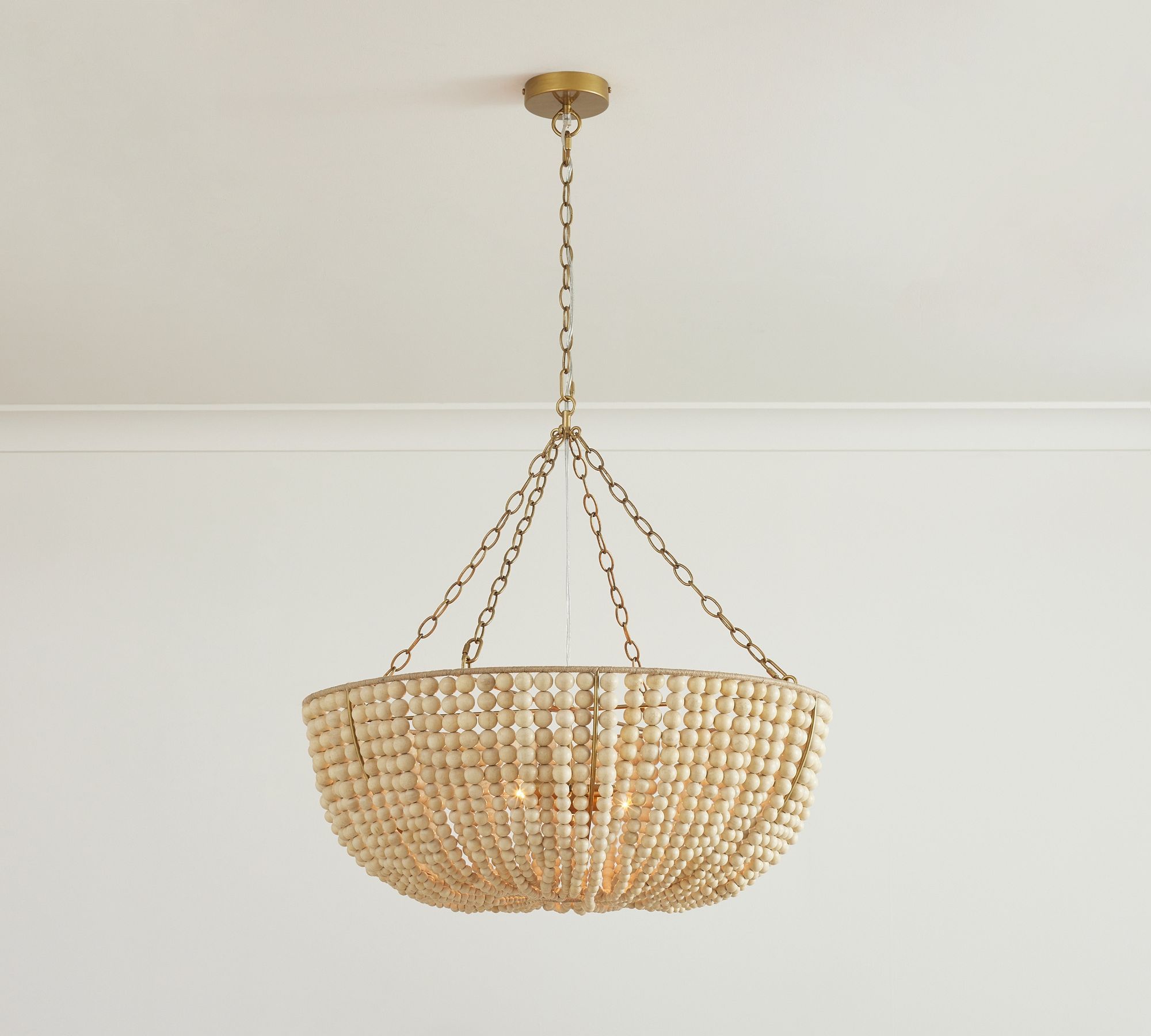 Bristol Wood Bead Chandelier (30")