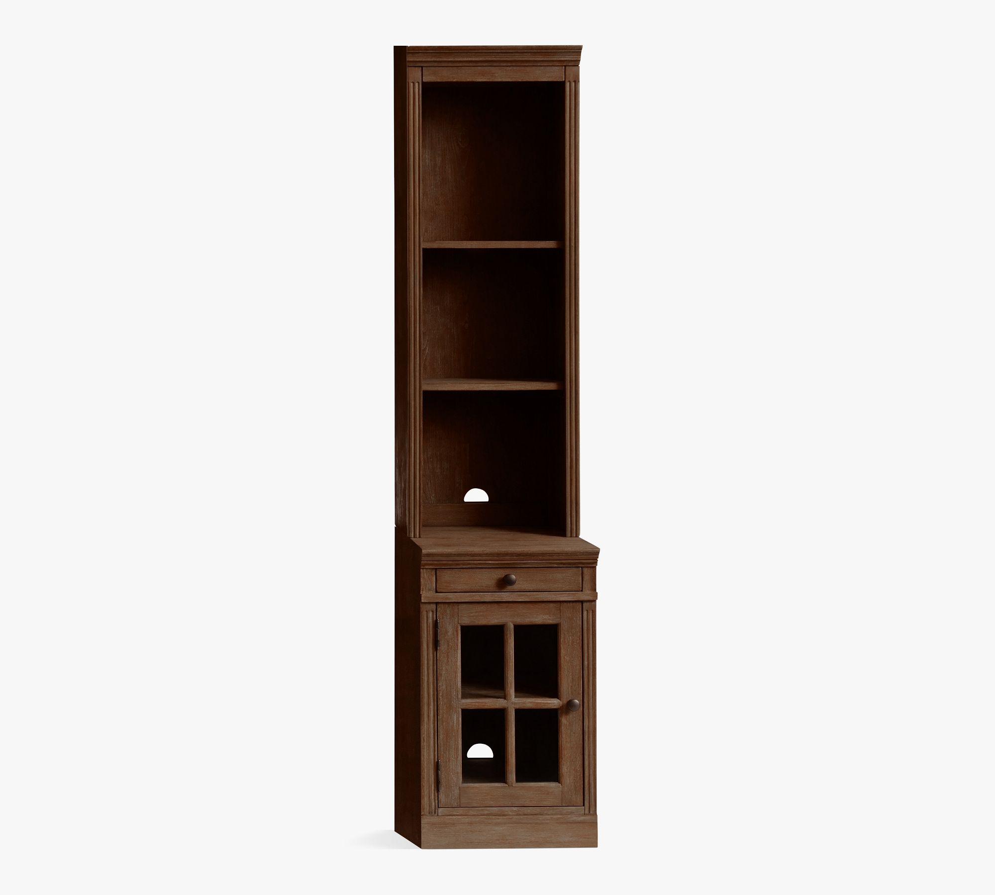 Livingston Narrow Bookcase with Cabinet (17.5")