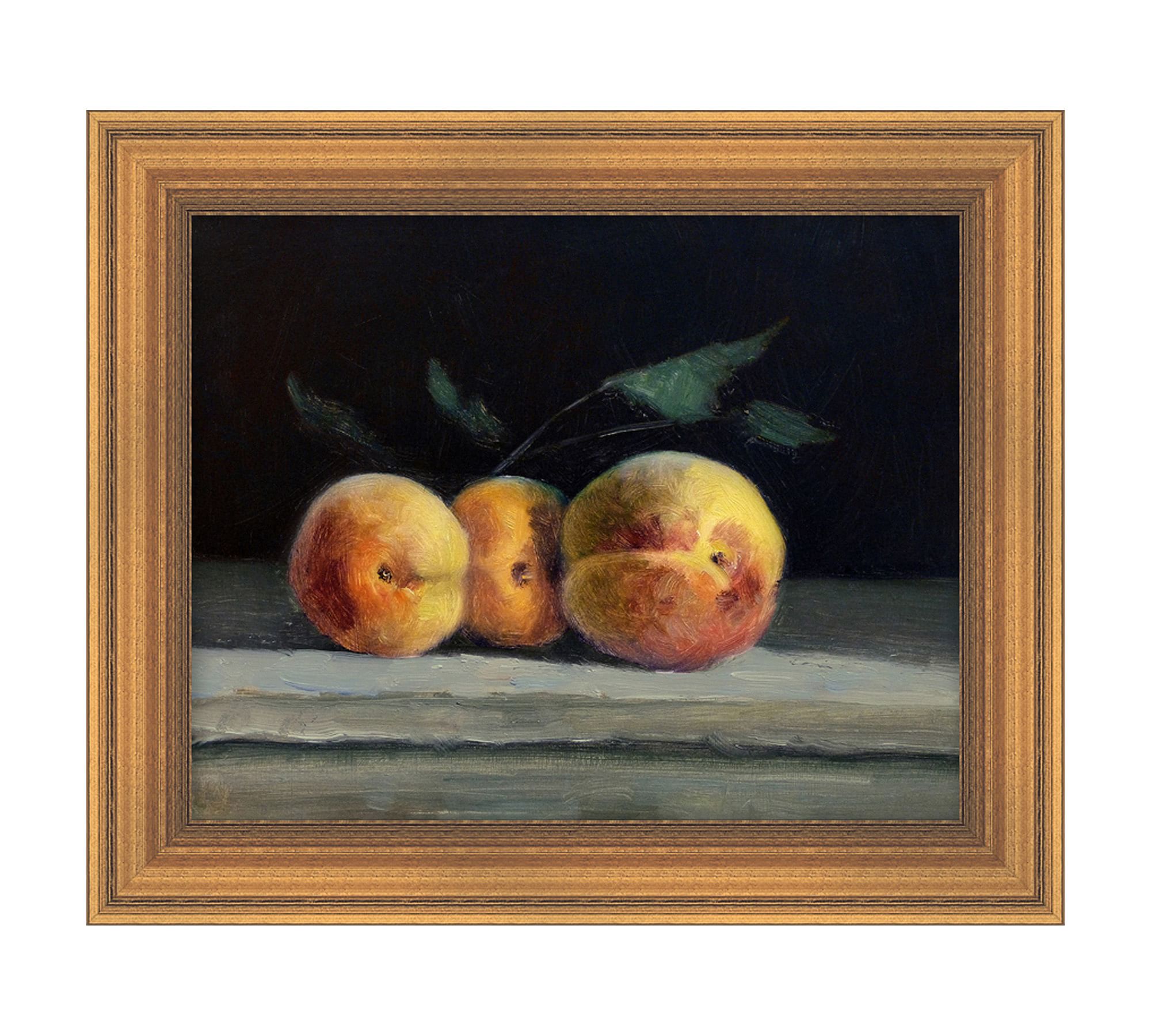 Peaches Still Life Framed Canvas