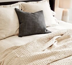 Pick-Stitch Handcrafted Cotton Linen Quilt