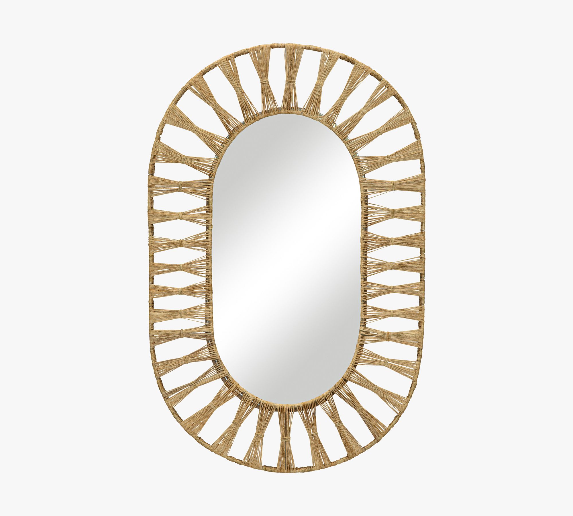 Laguna Jute Oval Mirror, 34" x 22"