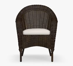 Torrey Wicker Roll Arm Outdoor Dining Chair