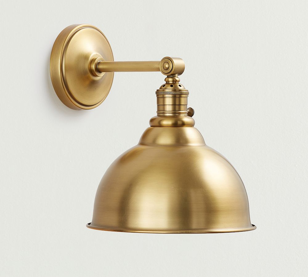 Metal Bell Straight Arm Sconce (10'')