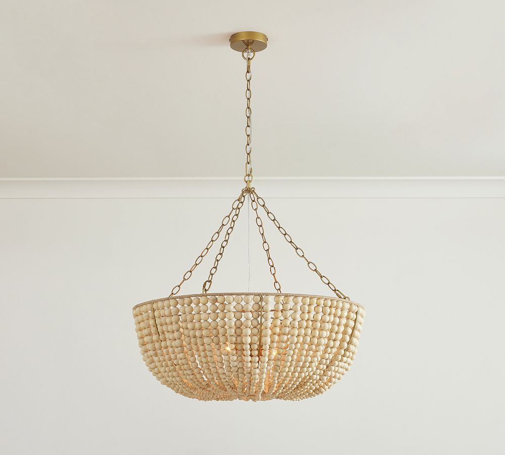 Bristol Wood Bead Chandelier Pottery Barn