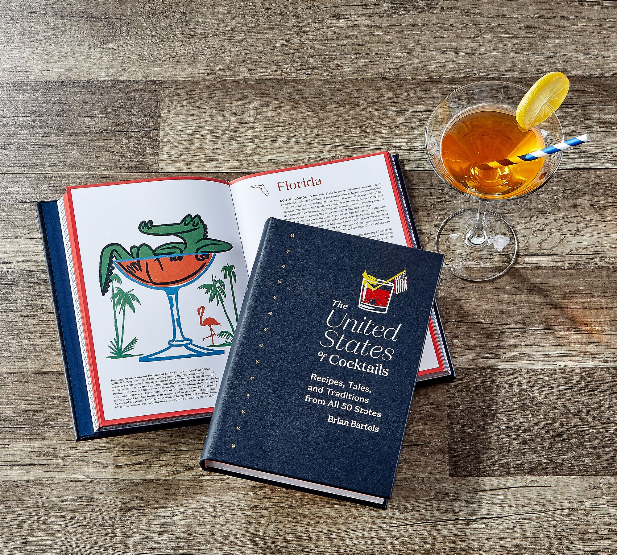 The United States of Cocktails Leather-Bound Book