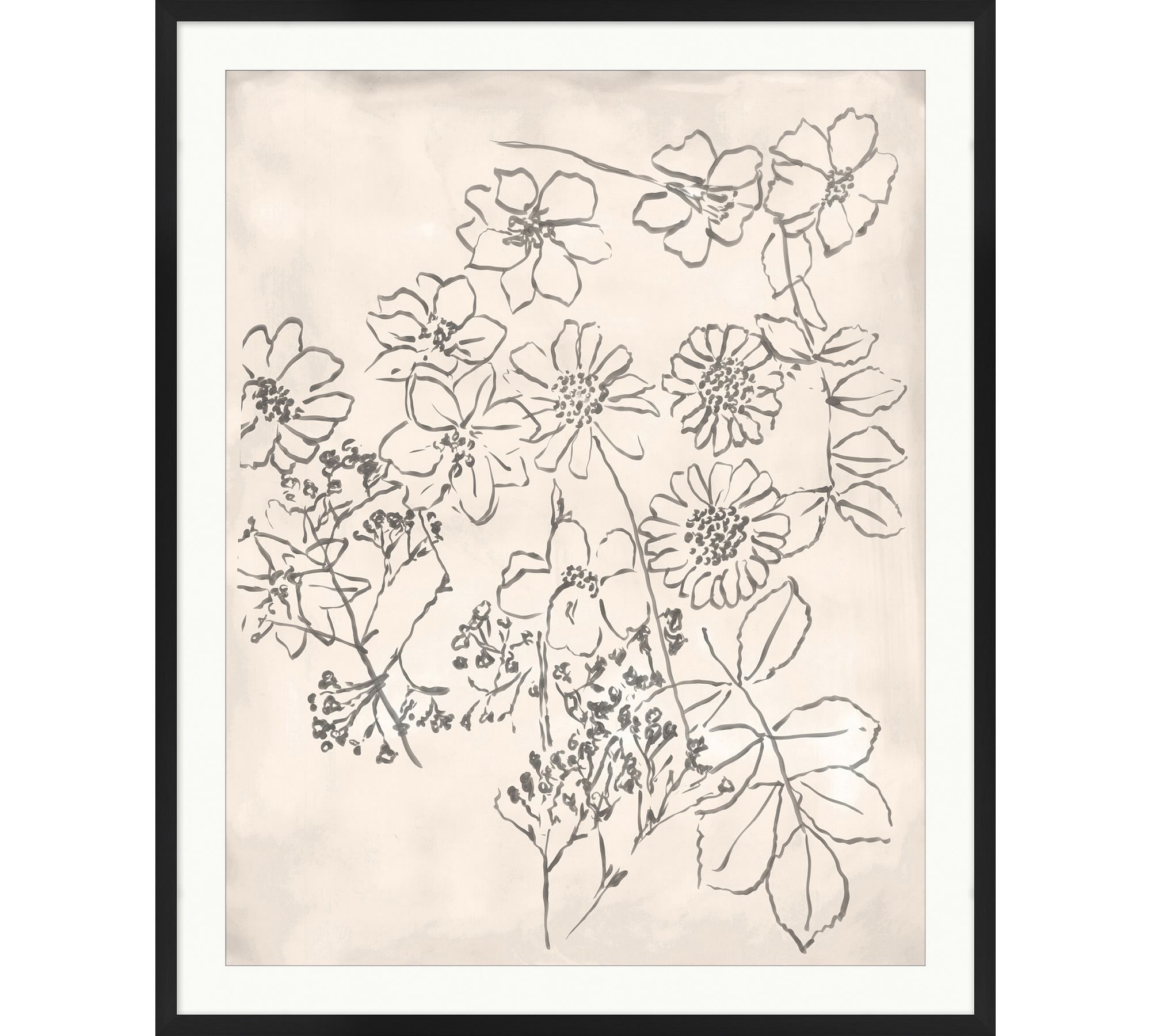 Blooming Sketch Framed Print