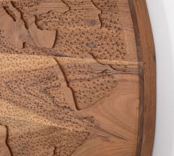 Carved Wood World Map Wall Art