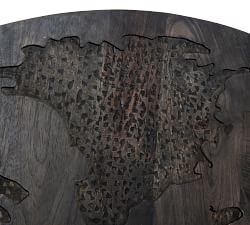 Carved Wood World Map Wall Art