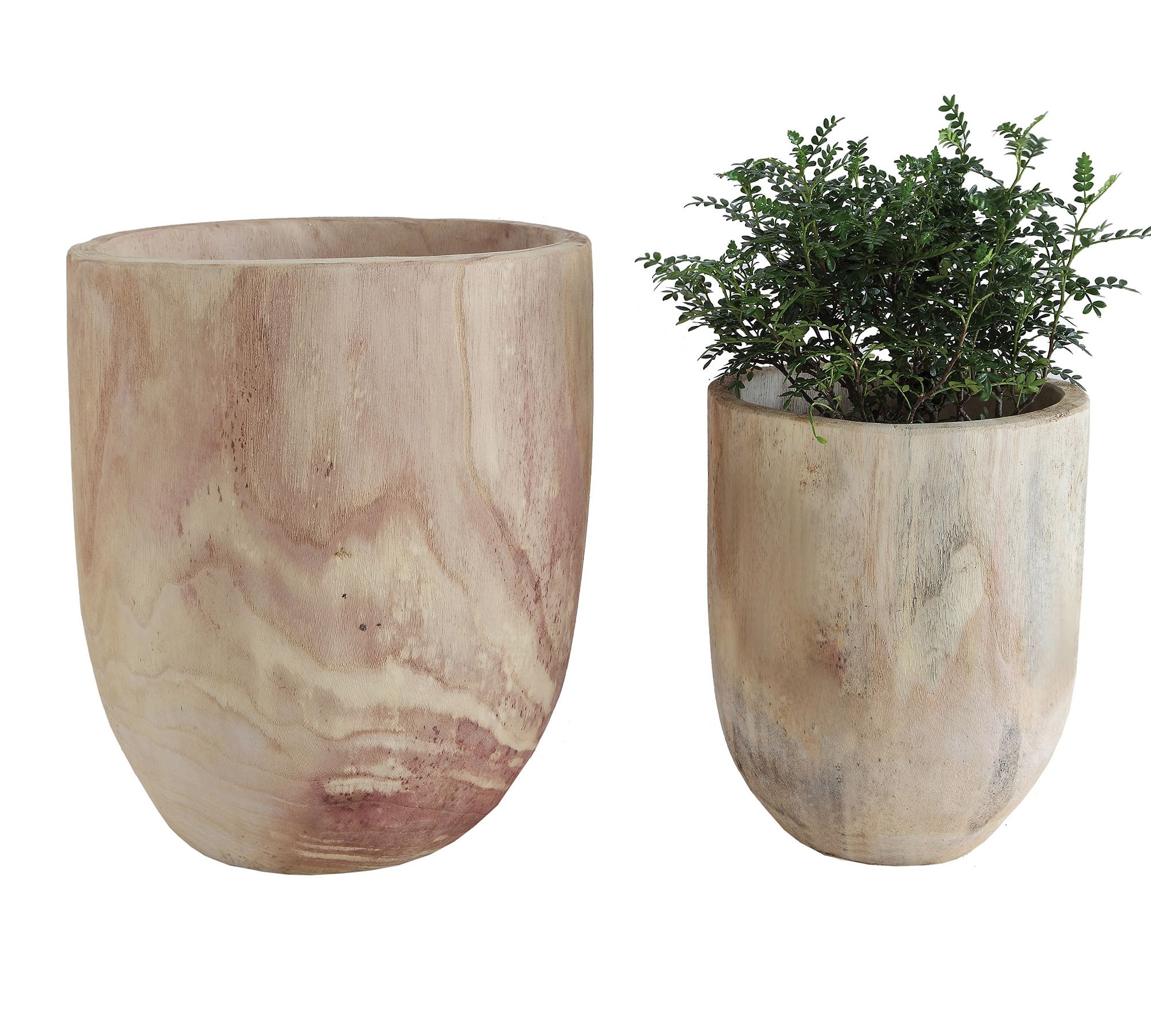 Bree Paulownia Wooden Planters, Set of 2