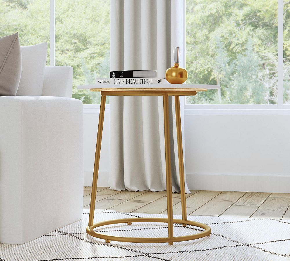 Blair Round Marble End Table (24