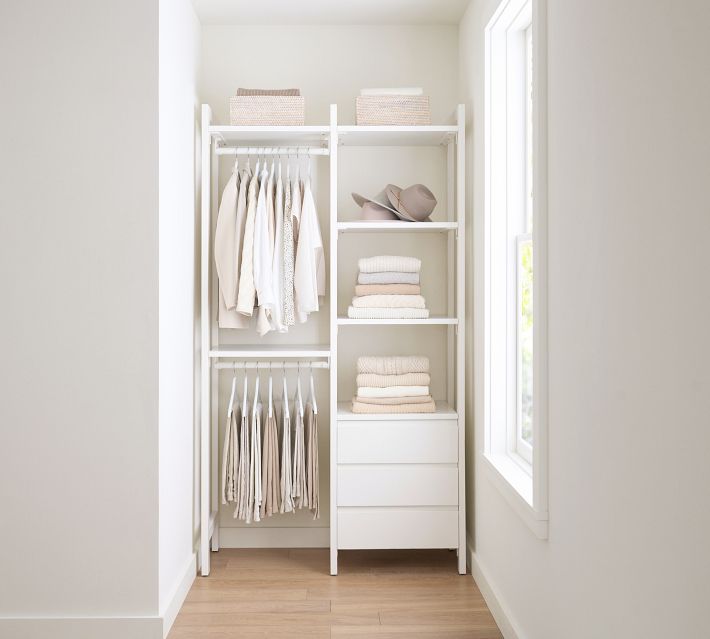 Essential Walk-In Closet by Hold Everything, 4' Hanging System with 3 ...