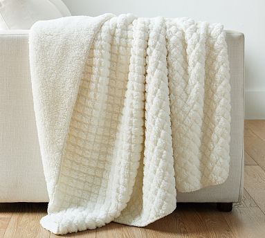 Pottery Barn teen West Elm Chenille ribbed throw outlet blanket