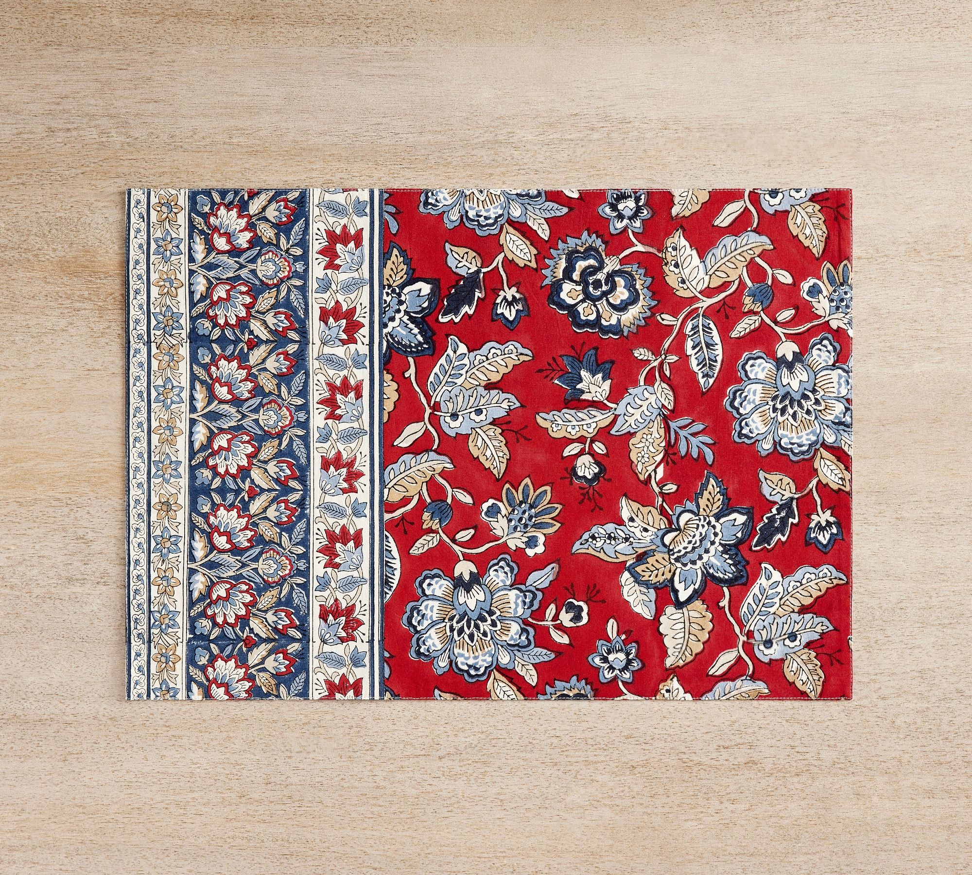 Scarlett Block Print Cotton Placemats - Set of 4