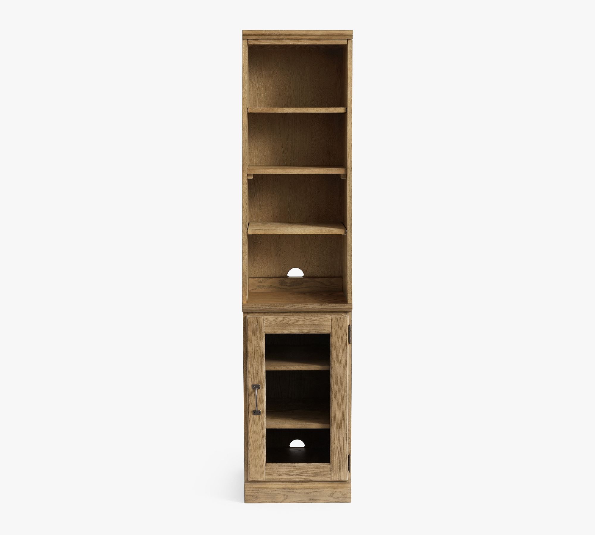 Printer's Narrow Bookcase with File Cabinet (16")