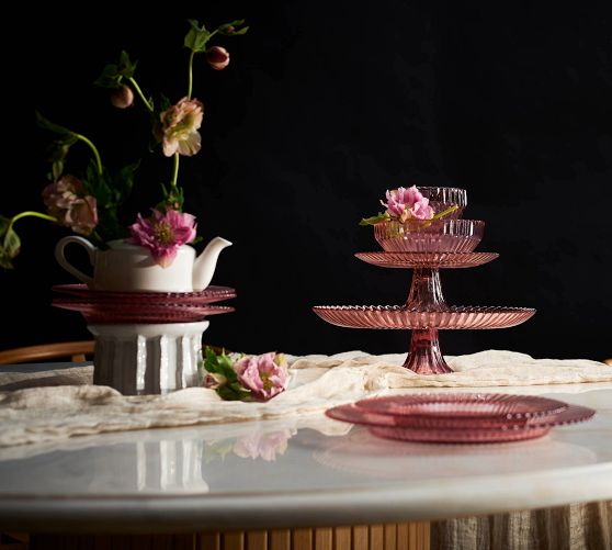 Pink Flower and Plaid Chip popular and Dip Platter