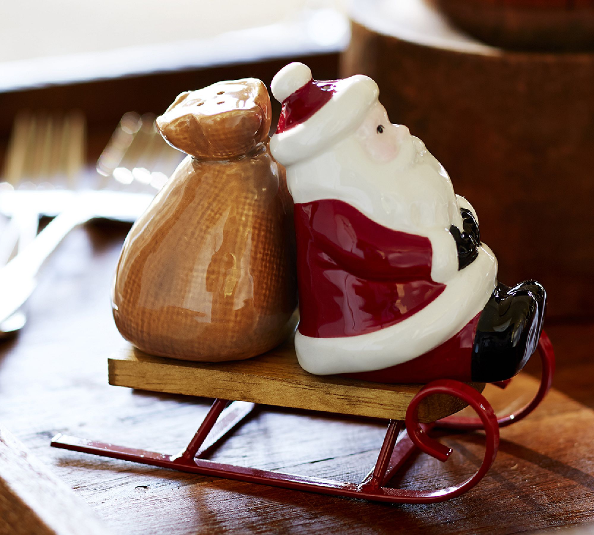 Santa's Sled Salt & Pepper Shakers