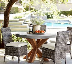 Abbott Concrete &amp; Acacia Dining Table + Huntington Chair Dining Set