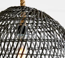 Flora Outdoor All-Weather Wicker Pendant (19&quot;-22&quot;)