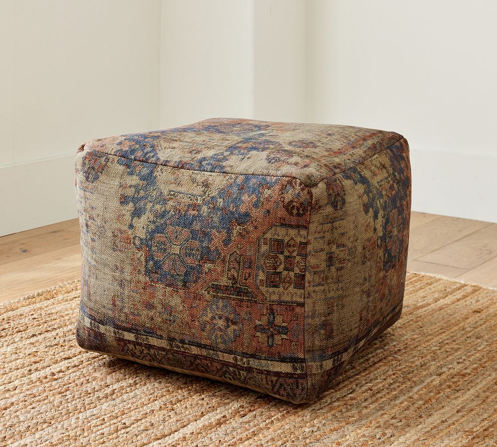 Navin Velvet Printed Pouf