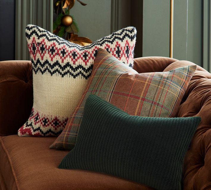 Pottery barn plaid pillow hotsell