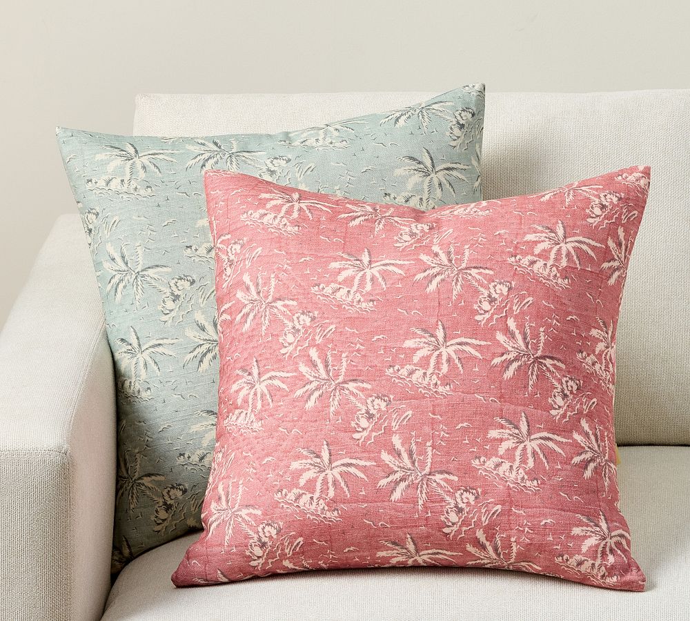 Pottery Barn Sarina Ikat Reversible Pillow Cover – Gray Cotton Linen – 20x20 NWOT
