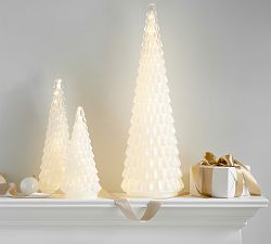 Lit Beaded Glass Trees