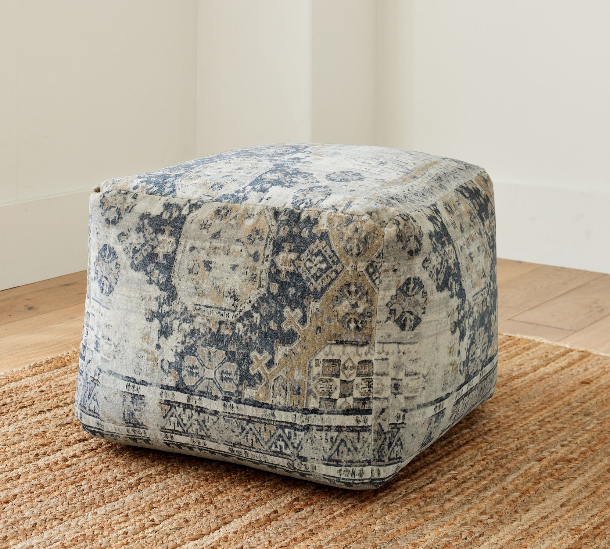 Zayden Velvet Printed Pouf