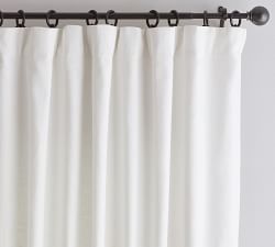 Custom Emery Linen Blackout Curtain - White | Pottery Barn