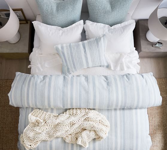 Pottery Barn Hawthorne Stripe store Shams